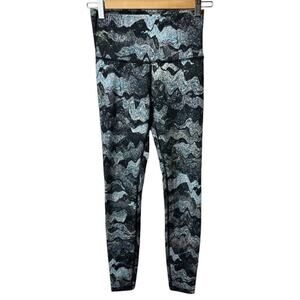 Ivivva Black Blue Geo Print Leggings Girls Size 12